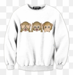 Emoji Monkey Crewneck - Casual 3d Sweatshirt Women Winter Long Sleeve,Llittle Monkey Emojis