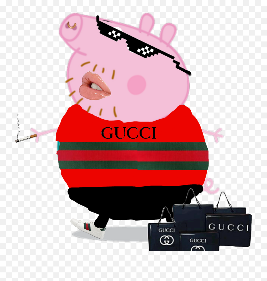Sickdude Daddy Pig As A Rich Sticker - Peppa Pig Png Emoji,Daddy Emojis Meme