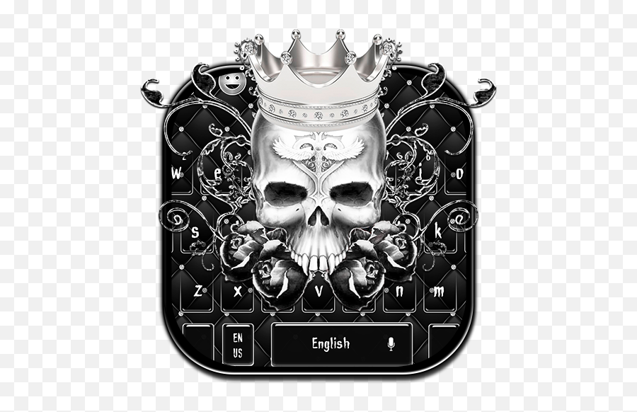 Amazoncom Black King Rose Skull Keyboard Theme Appstore - Solid Emoji,Black Emojis Android