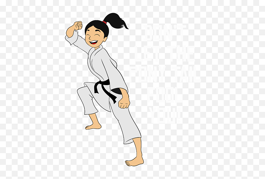 Dont Let The Pony Tail Fool You Karate Martial Arts Ninja Emoji,Animated Karate Kick Girl Emoticon