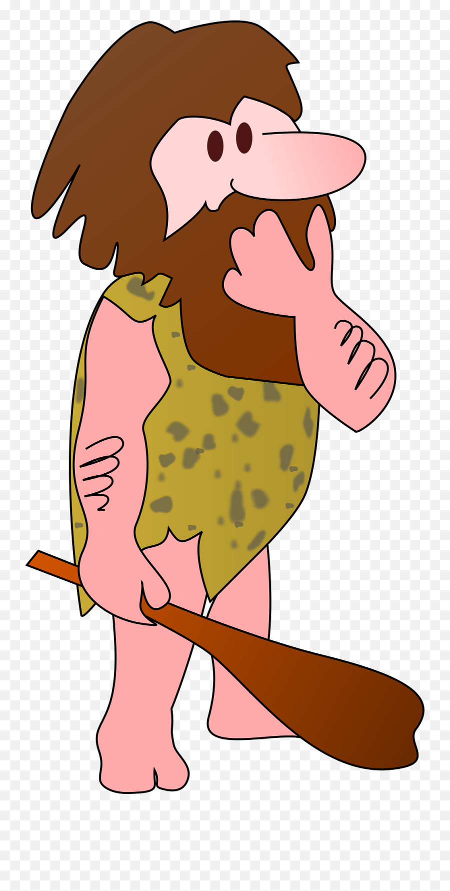 Thinking Caveman Clipart Free Download Transparent Png - Cave Man Thinking Cartoon Emoji,Hand Chin Emoji