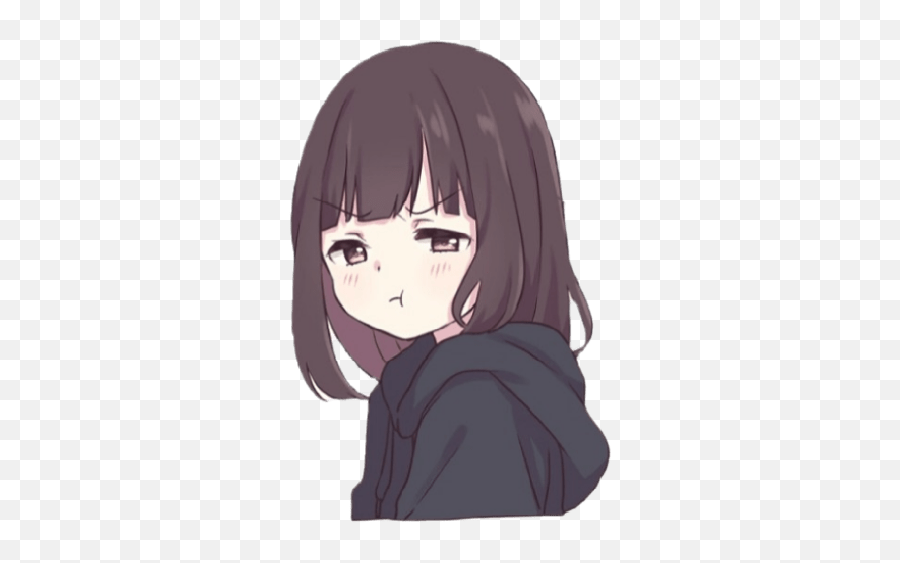 Anime Cute - Menhara Chan Emoji,Anime Hug Emoji