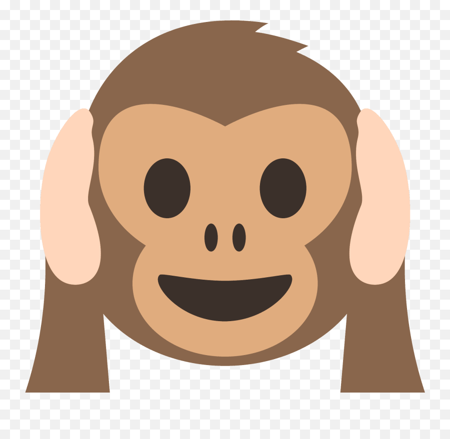 Hear - Noevil Monkey Emoji Clipart Free Download Transparent Cover Mouth Monkey Emoji Png,Evil Emoji
