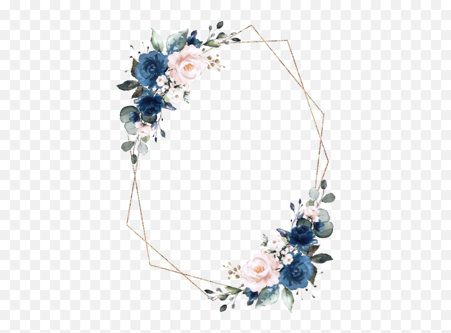 Romantic Navy Blue Blush Floral - Wedding Invitation Background Maroon Emoji,Blue Emotion Rose