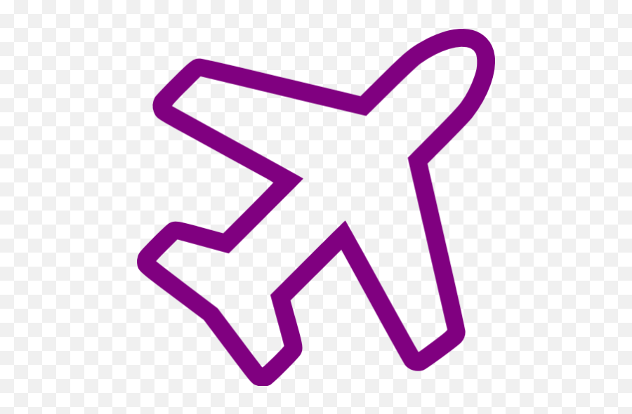 Purple Airplane 5 Icon - Free Purple Airplane Icons Purple Plane Icon Png Emoji,Plane Emoticon Text