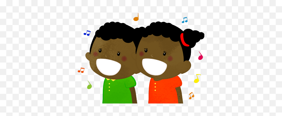 Singing Kids - Cute2u A Free Cute Illustration For Everyone Interaction Emoji,African American Valentine's Day Emojis