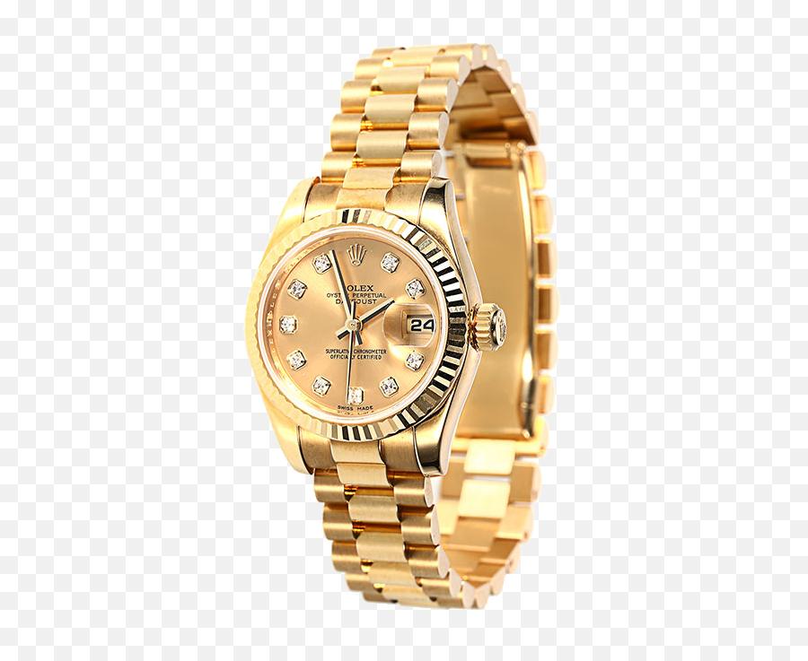 Download Gold Clock Watch Rolex Watches Mechanical Table - Gold Rolex Watch Png Emoji,Table Flip Emoticon