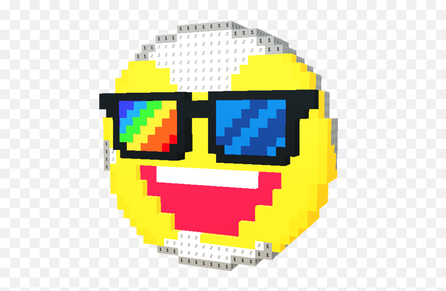 Color By Numbers In 3d - Pixel Art Emoji,Emoticon Tédio