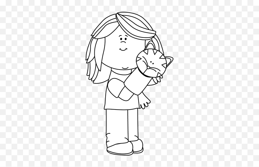 Girl Clipart Black And White - Hand Puppet Coloring Pages Emoji,Child Emotions Clipart Black And White Sad