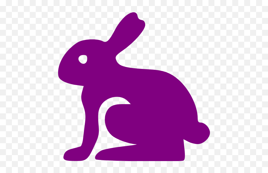 Purple Easter Rabbit Icon - Rabbit Icon Black And White Emoji,Pagan Easter Bunny Emoticons