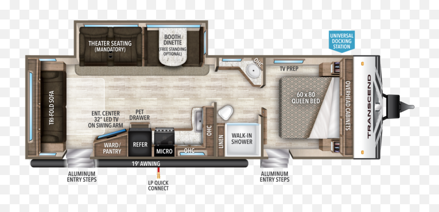 Transcend Travel - Trailer Floorplans Grand Design 2020 Grand Design Transcend 26rls Emoji,Dbh Led Emojis