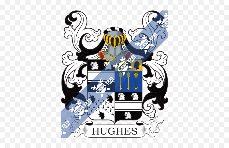 Hughes Family Crest Coat Of Arms And Name History - Standen Coat Of Arms Emoji,Arm Energy Points Emotions Meaning