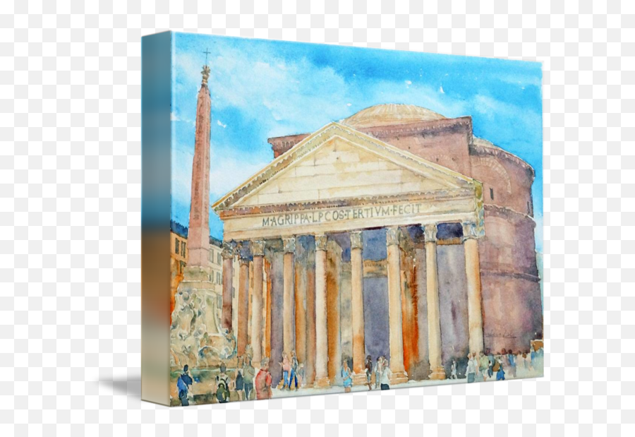 Pantheon Front By Lisa Lu - Ancient Rome Emoji,Style Of Greek Sculpture Emotion And Naturalistic Depictions Of People