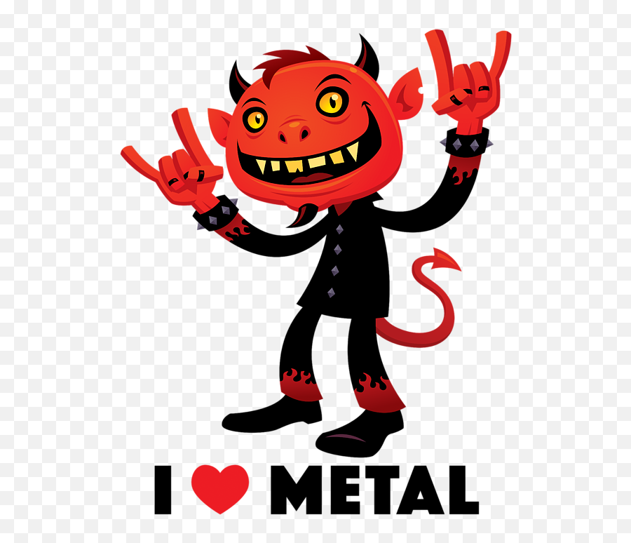 I Love Metal Devil T Emoji,Rock N Roll Metal Horns Emoticon
