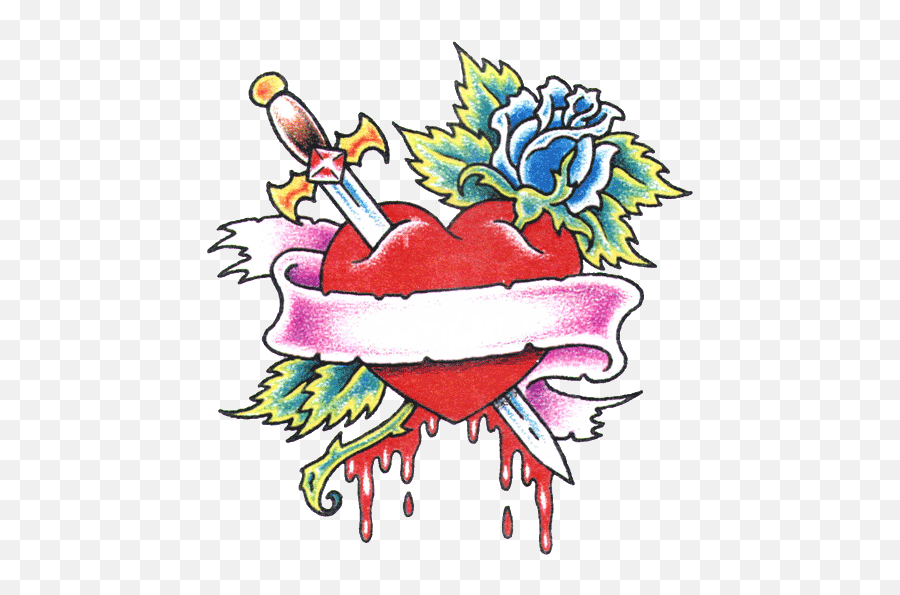 Flower In A Heart Tattoo Designs - Clipart Best Heart Tattoo Design Png Emoji,Heart Emoticon Tattoo