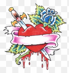 Flower In A Heart Tattoo Designs - Clipart Best Heart Tattoo Design Png Emoji,Heart Emoticon Tattoo