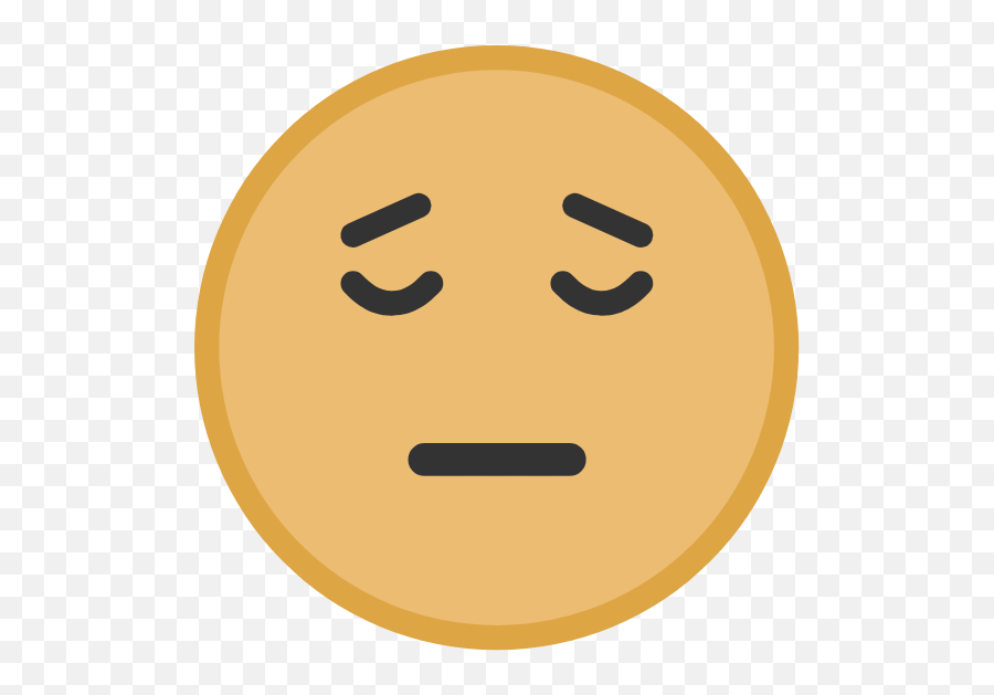 Yellow Pensive Face Graphic - Happy Emoji,Pensive Emoji