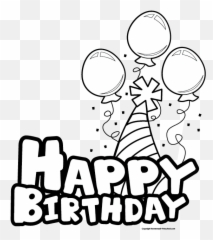 Happy Birthday Clipart Black And White - Birthday Clip Art Black And White Emoji,Emoji Birthday Signs