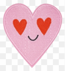 Pink Smiley Face Heart - Patch Emoji,Sending You Hearts Energy Emoticon