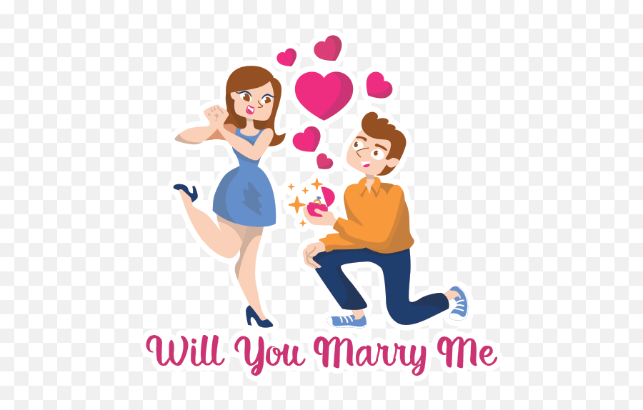 Propose Couple By Marcossoft - Sticker Maker For Whatsapp Emoji,Emojis For Will You Marry Me