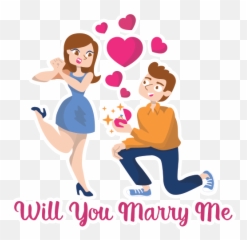 Propose Couple By Marcossoft - Sticker Maker For Whatsapp Emoji,Emojis For Will You Marry Me