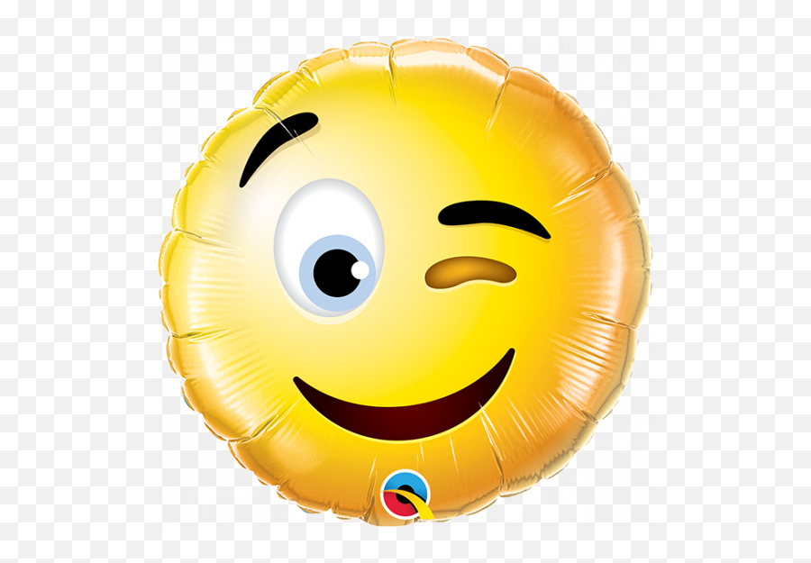 Qualatex Micro - Foil 22cm 9 Smiley Wink Air Fill Emoji,Baby Seal Emoticon