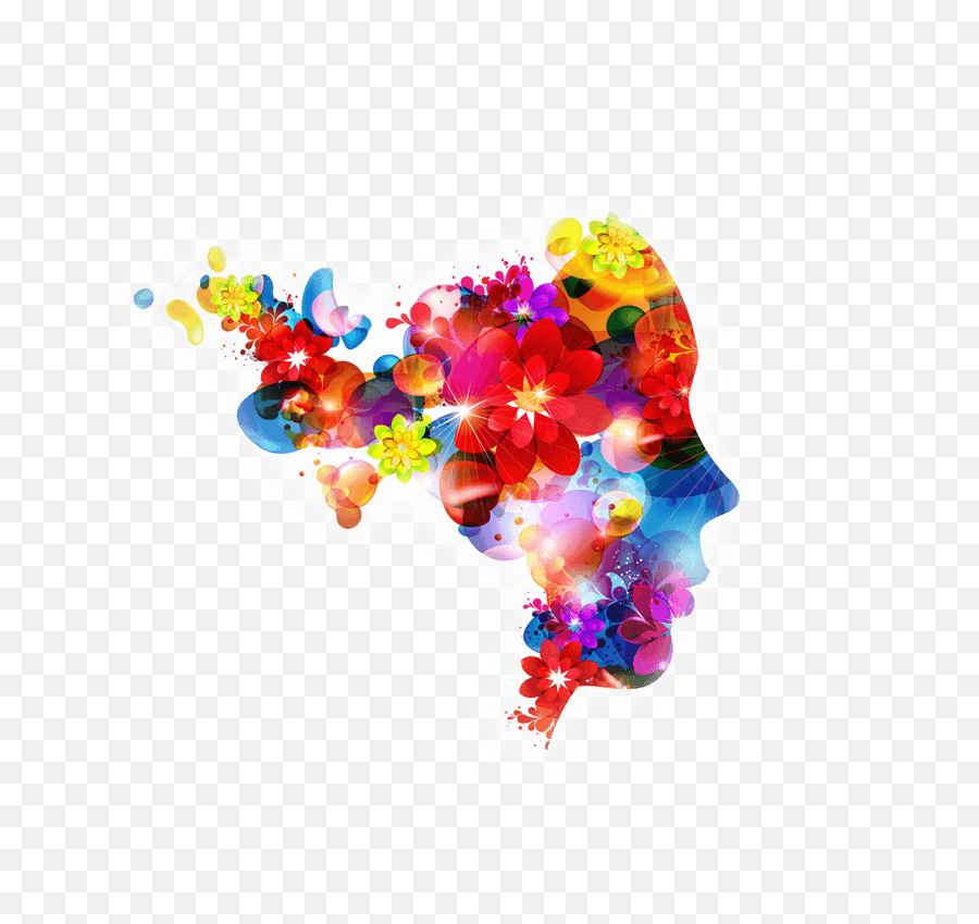 Inspiration Explorers - Woman Silhouette Flower Art Emoji,Unique Emotions