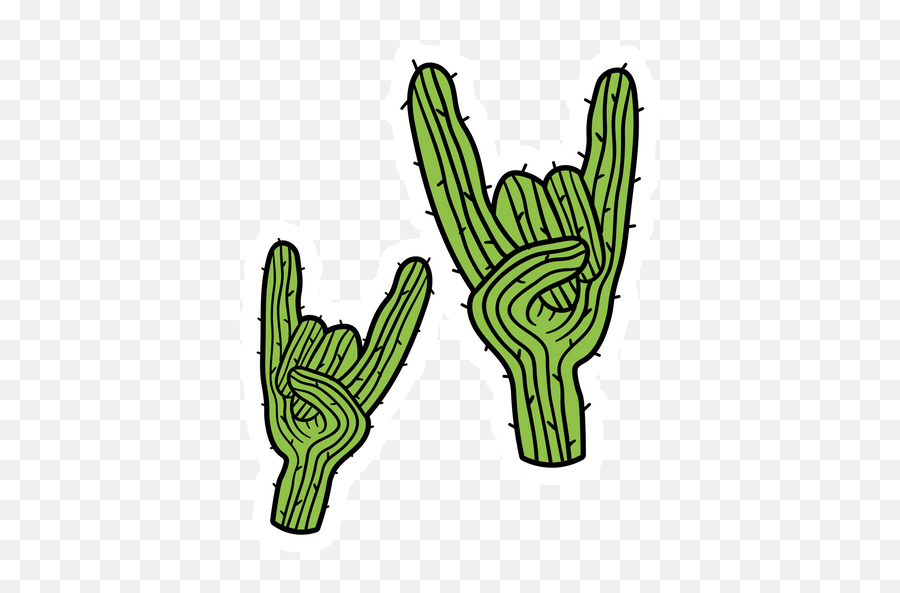 Cactus Rock Hands Sticker - Sticker Mania Cactus Rock On Sticker Emoji,Rock Hand Emoji