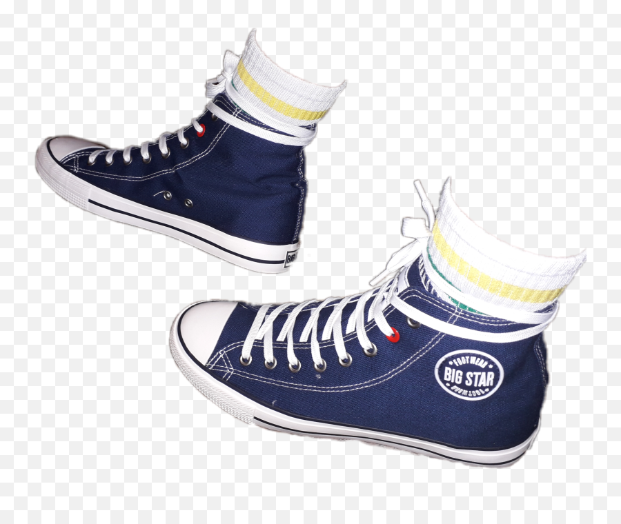 Bigstar Sneakers Blue Socks Aesthetic - Round Toe Emoji,Star Shoe Emoji
