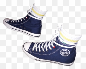 Bigstar Sneakers Blue Socks Aesthetic - Round Toe Emoji,Star Shoe Emoji