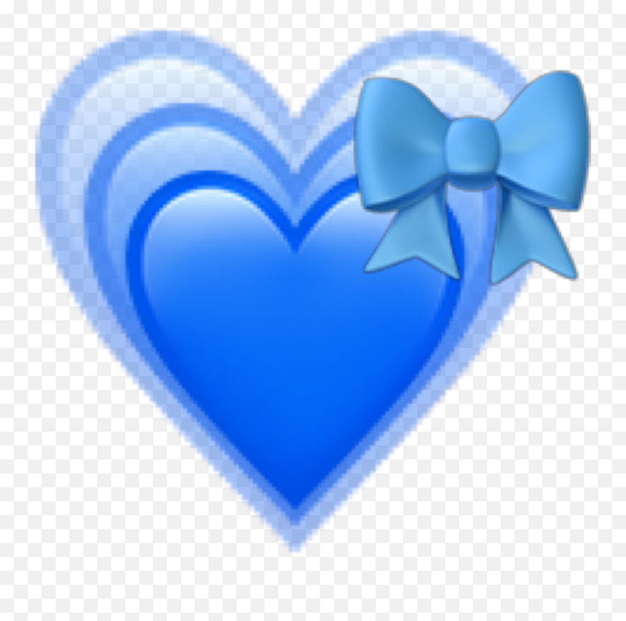 Heartemoji Heart Emoji Blue Sticker - Bow,Heart Bow Emoji