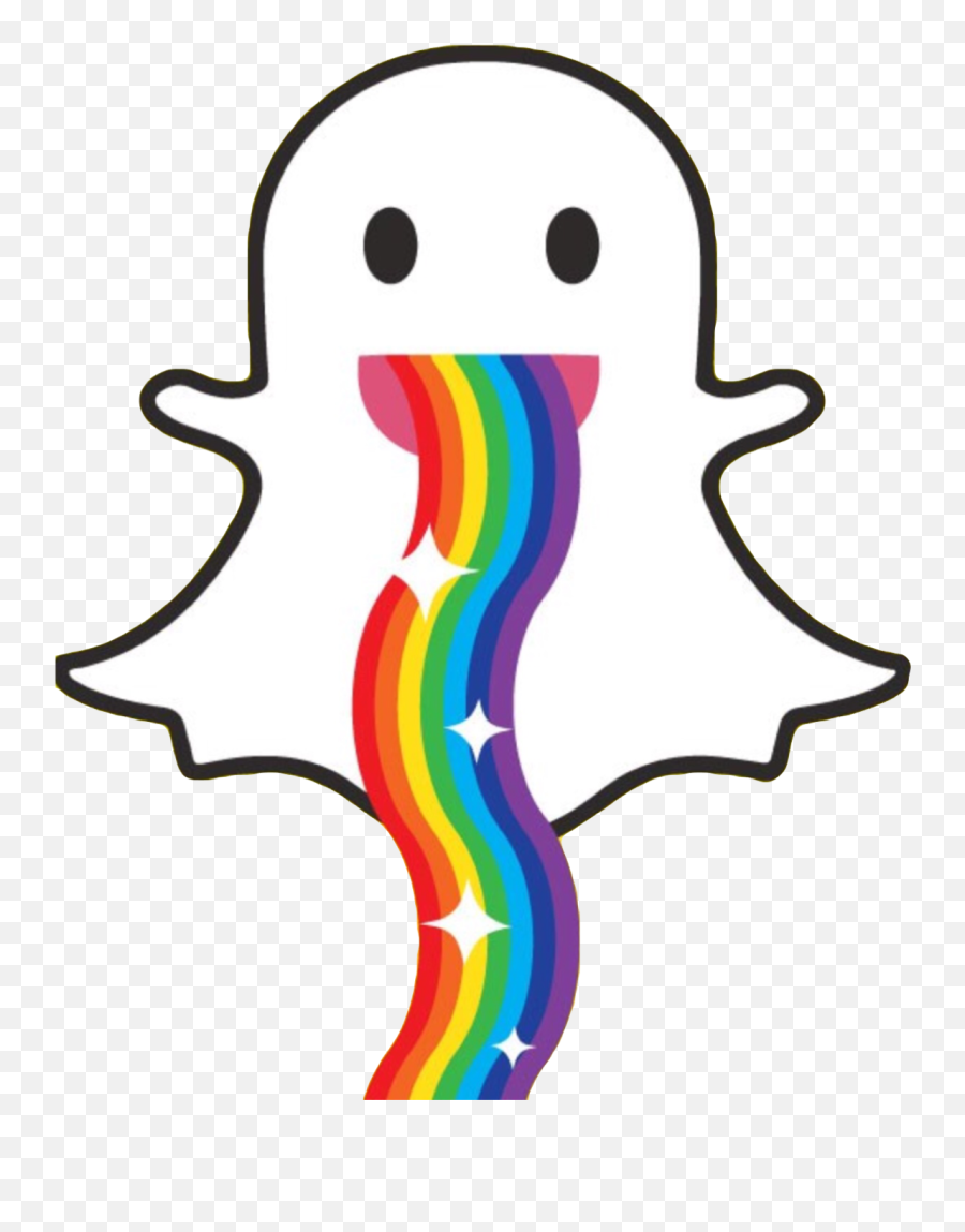 Ghost Rainbow Rainbowvomit Sticker - Snapchat Logo Emoji,Barfing Rainbow Emoji