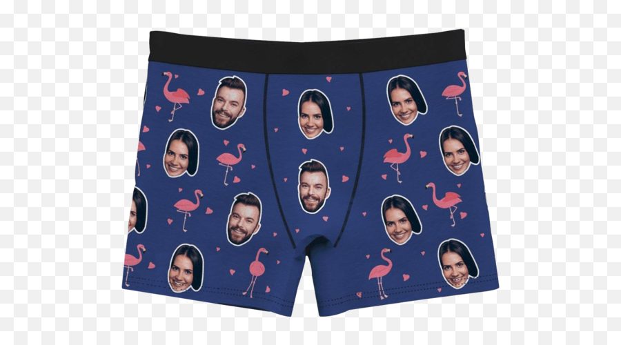 Couple Menu0027s Custom Flamingo And Face On Boxer Shorts For - Fictional Character Emoji,Emoji Pajamas Men