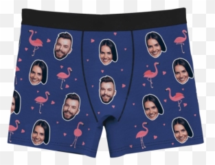 Couple Menu0027s Custom Flamingo And Face On Boxer Shorts For - Fictional Character Emoji,Emoji Pajamas Men