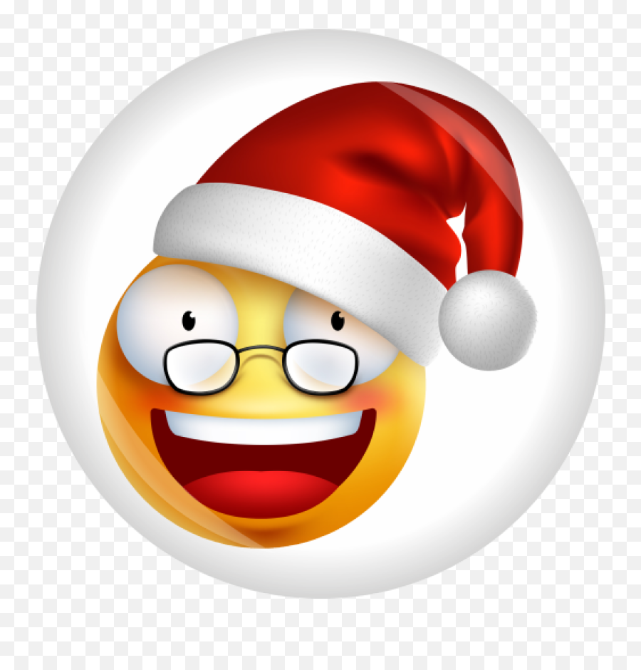 Button Smiley Emoji Weihnachten Ø 50 Mm - Smiley Santa,Red Button Emoji