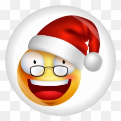 Button Smiley Emoji Weihnachten Ø 50 Mm - Smiley Santa,Red Button Emoji