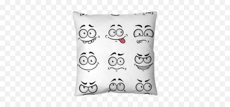 Cartoon Faces With Different Emotions - Painted Cartoon Face Emoji,Emotions Cushions