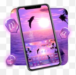 Sunset Sea Dolphin Keyboard Theme - Sunset Sea Dolphin Emoji,Samsung S7 Change Emojis