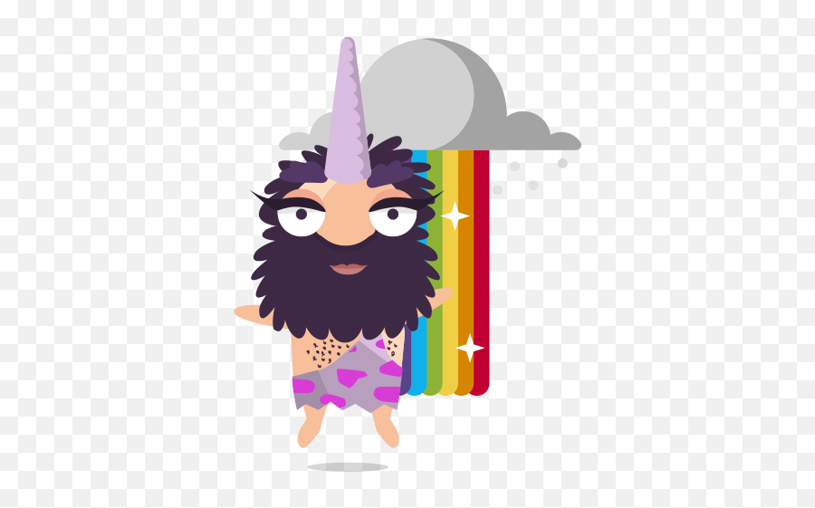 Cave Man Emoticon Emoji Sticker - Fictional Character,Rainbow Emoji