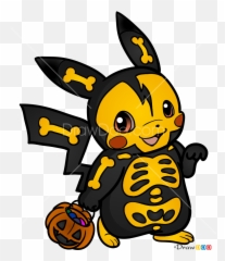 How To Draw Halloween Pikachu Halloween - Draw A Pikachu Halloween Emoji,Pikachu Emotions