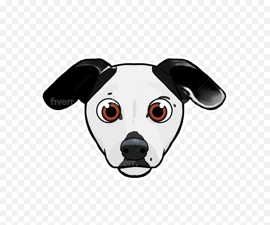 Draw Your Animal In A Fun Emoji Style Portrait Digital File - Dot,Dog Ptbull Emojis