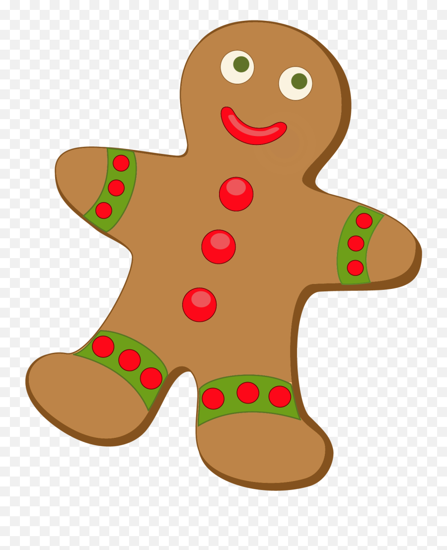 Clip Art Gingerbread Man Outline - Christmas Gingerbread Clipart Png Emoji,Gingerbread Man Emoji Iphone