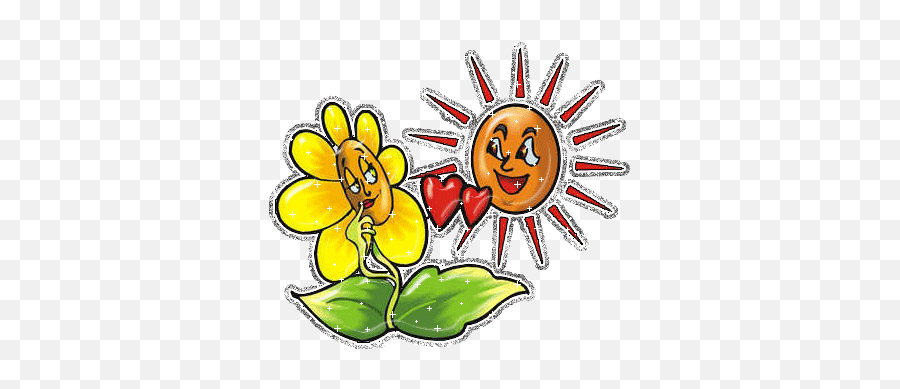 Flower U0026 Sun In Love - Love Photo 16246226 Fanpop Bon Été Gif Animé Emoji,Deviantart How To Put Emoticons In Polls