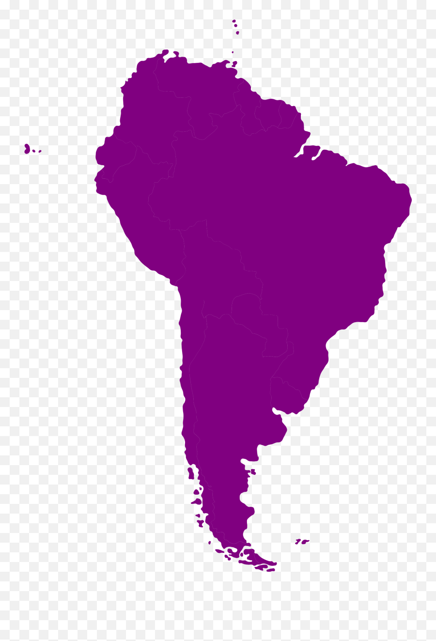 South America Clipart South American - Color South America Outline Emoji,Continent Emoji Transparent
