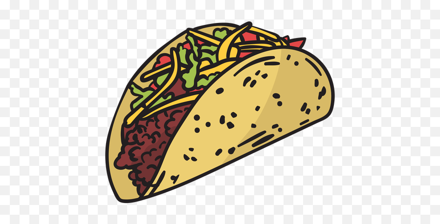 Mexico Food Color Illustration - Taco Drawing Emoji,New Mexican Food Emojis