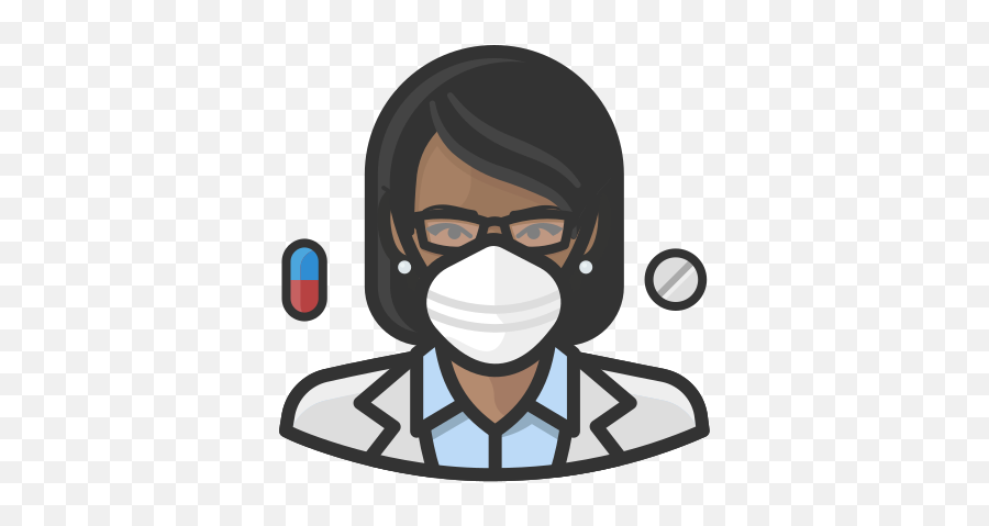 Pharmacist Black Female Coronavirus - Woman Scientist Icon Emoji,Where Can I Get Free Black Girl Emojis