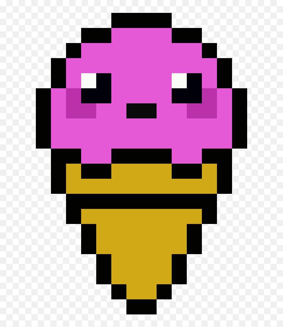 Pixel Art Ice Cream Cone Clipart - Pixel Art Ice Cream Emoji,Pixel Art Emojis With No Grid