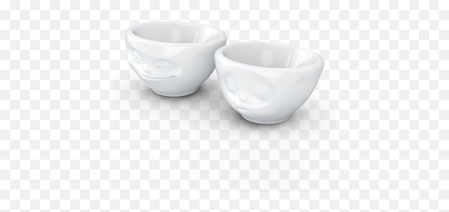 Small Bowls Set No 1 Grinning U0026 Kissing In White 100 Ml Emoji,100 Kissing Emoji