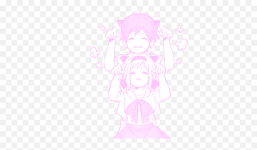Cute Couple And Meaw Anime 826037 On Animeshercom Emoji,Kawaii Emoticon Couples