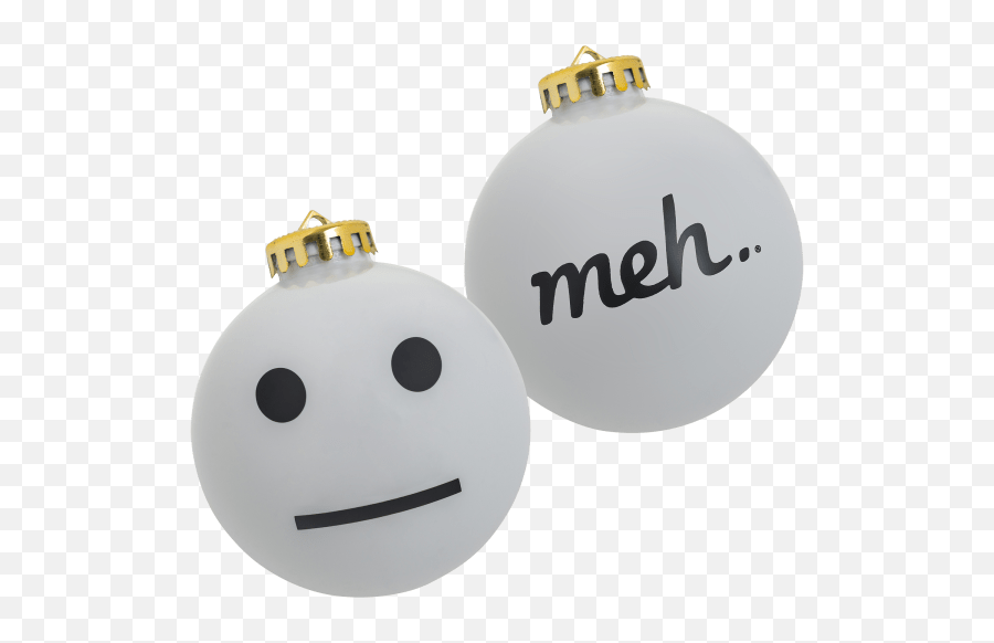 2 - Pack Meh Face Christmas Ornaments Happy Emoji,Christmas Emoticon
